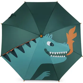 Deštník Dětský deštník jednorožec, dinosaurus, střední, 4 zelená tmavá dinosaurus