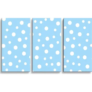 Obraz Sablio Obraz - 3-dílný Bílé puntíky na modré - 120x80 cm