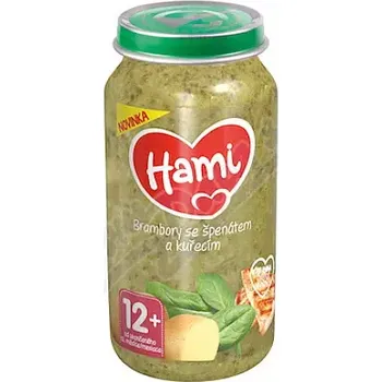 Dětská výživa Hami Brambory se špenátem a kuřecím 250g 12m+