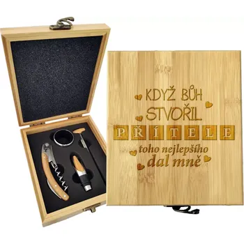 Víno Sablio Dárková sada na víno Když Bůh stvořil přítele: 147×168×49 mm