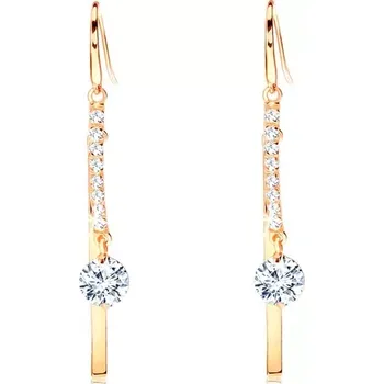 Náušnice Zlaté náušnice 585 - zirkonový a hladký oblouk, kulatý zirkon čiré barvy