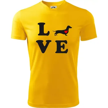 Chlapecké tričko Jezevčík - Love - Dětské triko sportovní (dresovina) - 122 cm/6 let ( Žlutá )