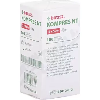 Krytí na ránu KOMPRES NT nesterilní 4vrstvy 5x5cm 100ks