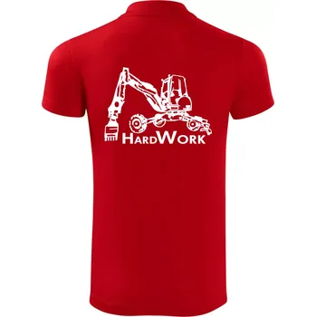 Pánská košile Hard Work kráčivý bagr - Polokošile Victory sportovní (dresovina) - 3XL ( Červená )