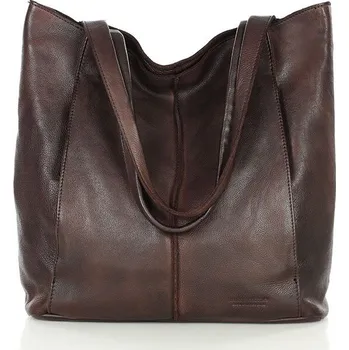 Kabelka MARCO MAZZINI Tmavě hnědá kožená shopper kabelka (vs108c) Velikost: ONE SIZE