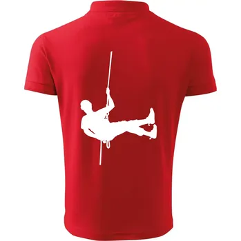 Pánská košile Visící horolezec - Polokošile pánská Pique Polo 203 - 4XL ( Červená )