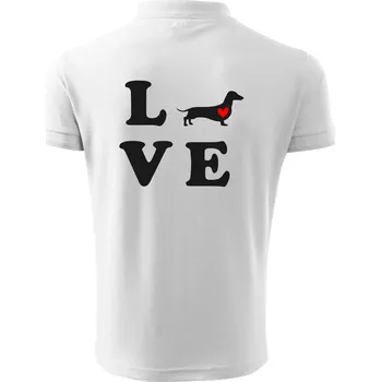 Pánská košile Jezevčík - Love - Polokošile pánská Pique Polo 203 - 2XL ( Bílá )