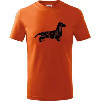 Chlapecké tričko Jezevčík - Dachshund - Tričko dětské bavlněné - 134 cm/8 let ( Oranžová )