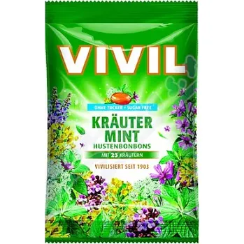 Cukrovinka Vivil Byliny 23 druhů bez cukru 120g