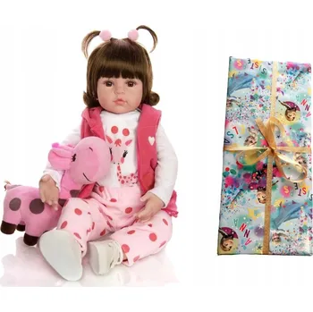 Panenka REALISTICKÁ PANENKA REBORN KEIUMI JE IDEÁLNÍ DÁREK PRO DÍTĚ 55 CM S MEDVÍDKEM