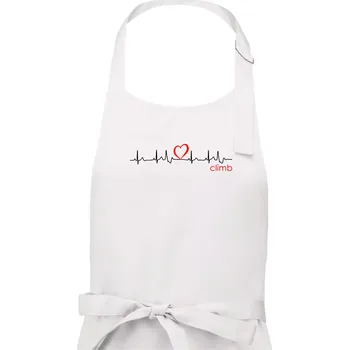 Kuchyňská zástěra Moje srdce bije pro climb (horolezení) - Pánská zástěra na vaření - Univerzální velikost ( Bílá )