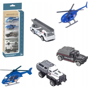autíčko Sada policejních vozidel autíčka autíčka 3 auta a 2 vrtulníky 6134P