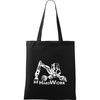 Hard Work kráčivý bagr - Taška bavlněná - 42 x 38 cm ( Černá )