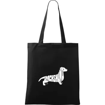 Jezevčík - Dachshund - Taška bavlněná - 42 x 38 cm ( Černá )