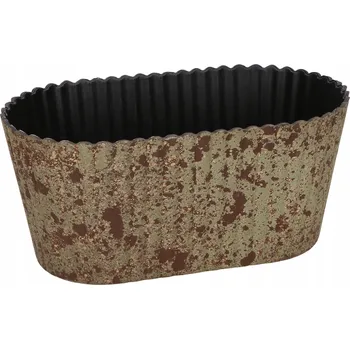 Květináč Květináč obal zelenohnědo-zlatý s patinou 24 cm