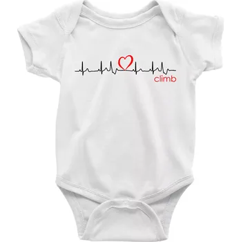Kojenecké oblečení Moje srdce bije pro climb (horolezení) - Body kojenecké s krátkým rukávem - Krátký r. 12-18 měs ( Bílá )