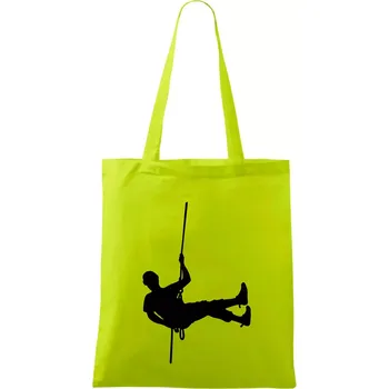 Visící horolezec - Taška bavlněná - 42 x 38 cm ( Limetková )