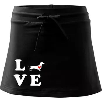 Dámská sukně Jezevčík - Love - Sportovní sukně - two in one - L ( Černá )