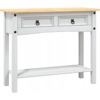 Konferenční stolek Konzolový stolek Corona v mexickém stylu, borovicové dřevo, bílá/hnědá