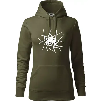 Dámská mikina Cyclo výplet - Mikina dámská Cape s kapucí - 2XL ( Military )