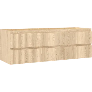 Koupelnový nábytek Mexen Rivel koupelnová skříňka pod umyvadlo 140 cm, 2 zásuvky, žebrovaná, dub - 91A20-14047-2-BFF81 Koupelnové skříňky