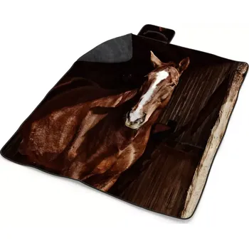 deka Sablio Plážová deka Kůň ve stáji: 200x140 cm