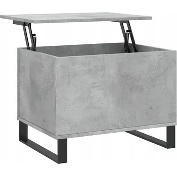 Konferenční stolek Kávový stolek se zvedací deskou a úložným prostorem, šedý betonu, 60x44,5x45
