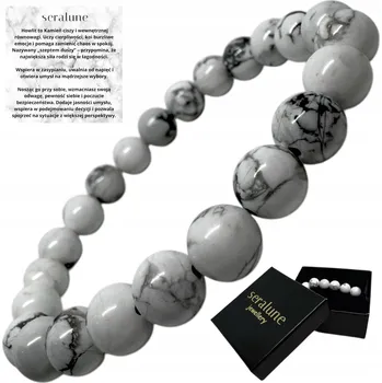 Náramek Náramek Howlit 8mm Kámen Odvaha Spánek Rovnováha s Howlitem Seralune