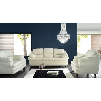 Sedací souprava Kožená sedací souprava Sara 3+1+1 krémová kůže