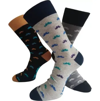 Pánské ponožky Pánské ponožky Kníry - 42-46 / světle šedá