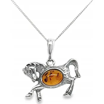 Přívěsek Přívěsek stříbrný kůň PŘÍVĚSEK stříbrný s jantarem DÁREK