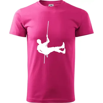 Pánská móda Visící horolezec - Klasické pánské triko vyšší gramáže - L ( Purpurová )