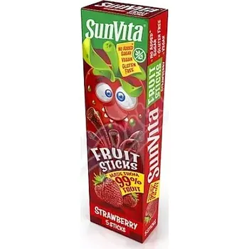 Čokoláda SunVita Fruit Sticks ovocné tyčinky jahoda 5x20g