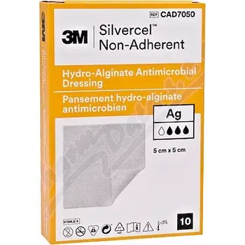 Krytí na ránu Silvercel NEADHER Hydroalginate krytí 5x5cm 10ks