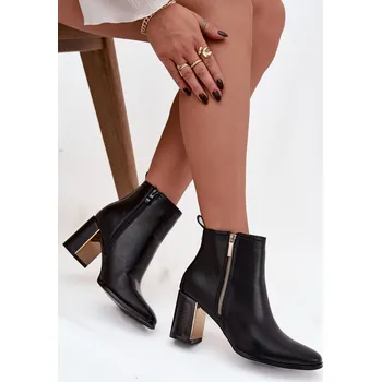 Dámské kozačky Boto Dámské kotníkové boty na podpatku z eko kůže Camilyn Barva: Černá, Velikost: 36