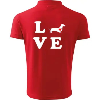 Pánská košile Jezevčík - Love - Polokošile pánská Pique Polo 203 - XL ( Červená )