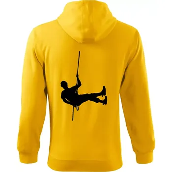Pánská mikina Visící horolezec - Mikina s kapucí na zip trendy zipper - M ( Žlutá )