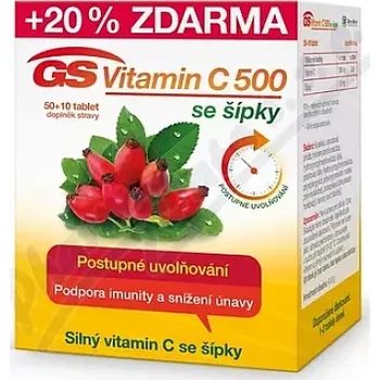 GS Vitamin C 500 se šípky tbl.50+10 ČR/SK
