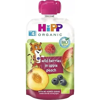 Kojenecká výživa HiPP kapsička jablko-broskev-lesní ov.BIO 4m 100g