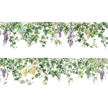 Sada dekorativní průhledné samolepicí pásky 5 cm x 200 cm s motivem hroznů a vinné révy pro zdobení a kreativní dekorace