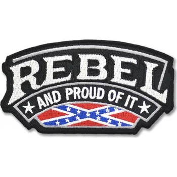 Nášivka Moto nášivka Rebel and proud 10 cm x 5,5 cm
