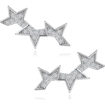 Náušnice Náušnice ze stříbra 925 - hvězdicové segmenty s čirými zirkony, přívěsky