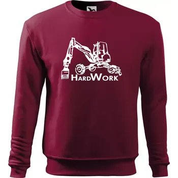 Pánská mikina Hard Work kráčivý bagr - Mikina Essential pánská - 2XL ( Garnet )