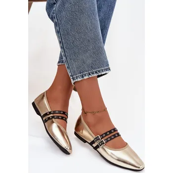 Dámské lodičky Boto Dámské baleríny s pásky Deliora Barva: Zlatá, Velikost: 40
