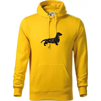 Pánská mikina Jezevčík - Dachshund - Mikina pánská Cape s kapucí - L ( Žlutá )