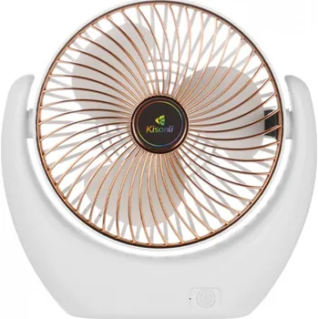 Domácí ventilátor Přenosný ventilátor Kisonli F105, 2000mAh – bílá/zlatá