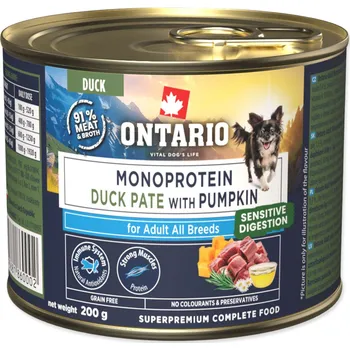 Krmivo pro psa Trixie Konzerva Ontario Adult monoprotein kachní pate s dýní 200g