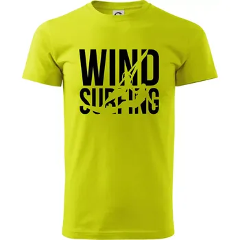 Windsurfing nápis - Klasické pánské triko vyšší gramáže - XS ( Limetková )