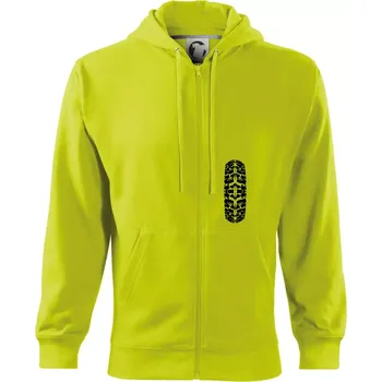 Pánská mikina Enduro / cross pneumatika - Mikina s kapucí na zip trendy zipper - L ( Limetková )