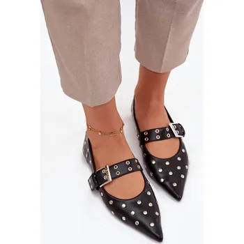 Dámské lodičky Boto Baletky s korálky a sponou Eko kůže Arlenne Barva: Černá, Velikost: 36